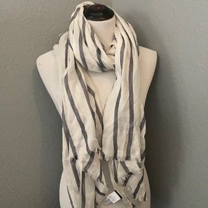 NWT J crew striped Gauzy oblong scarf